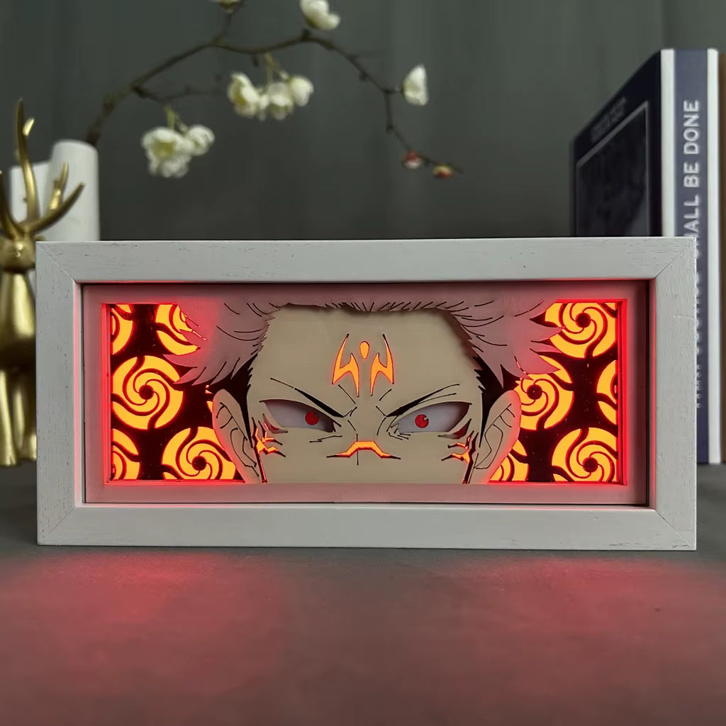 Anime 3D LED Light Box – Laser-Cut Shadow Lamp & Paper Carving Night Light for Room Decor, Parties, and Gifts
