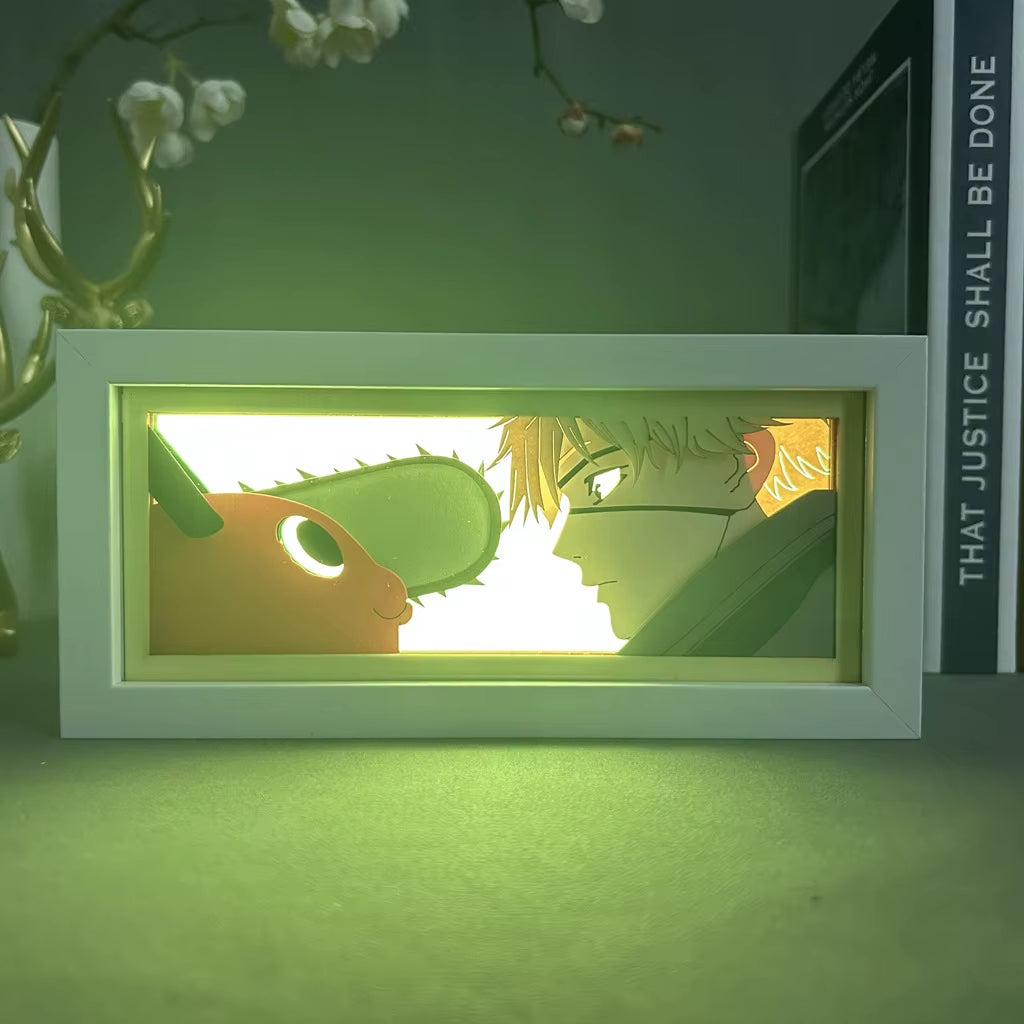 Anime 3D LED Light Box – Laser-Cut Shadow Lamp & Paper Carving Night Light for Room Decor, Parties, and Gifts