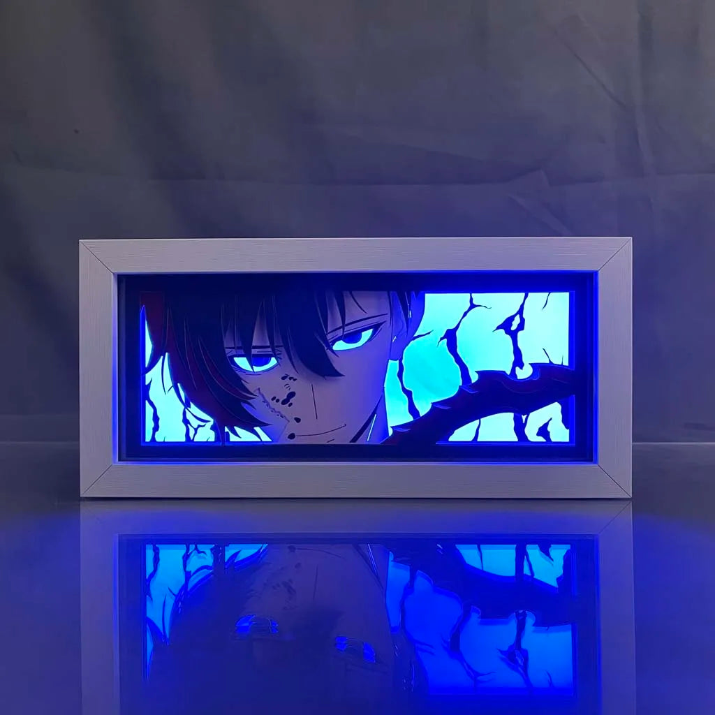 Solo Leveling Sung Jin-Woo LED Anime Light Box – 3D Manga Desk Lamp & Night Light for Bedroom Decor or Birthday Gifts