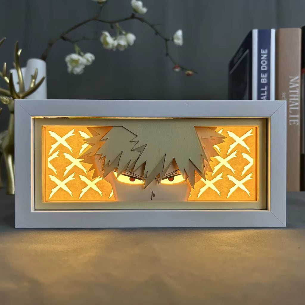 Anime 3D LED Light Box – Laser-Cut Shadow Lamp & Paper Carving Night Light for Room Decor, Parties, and Gifts