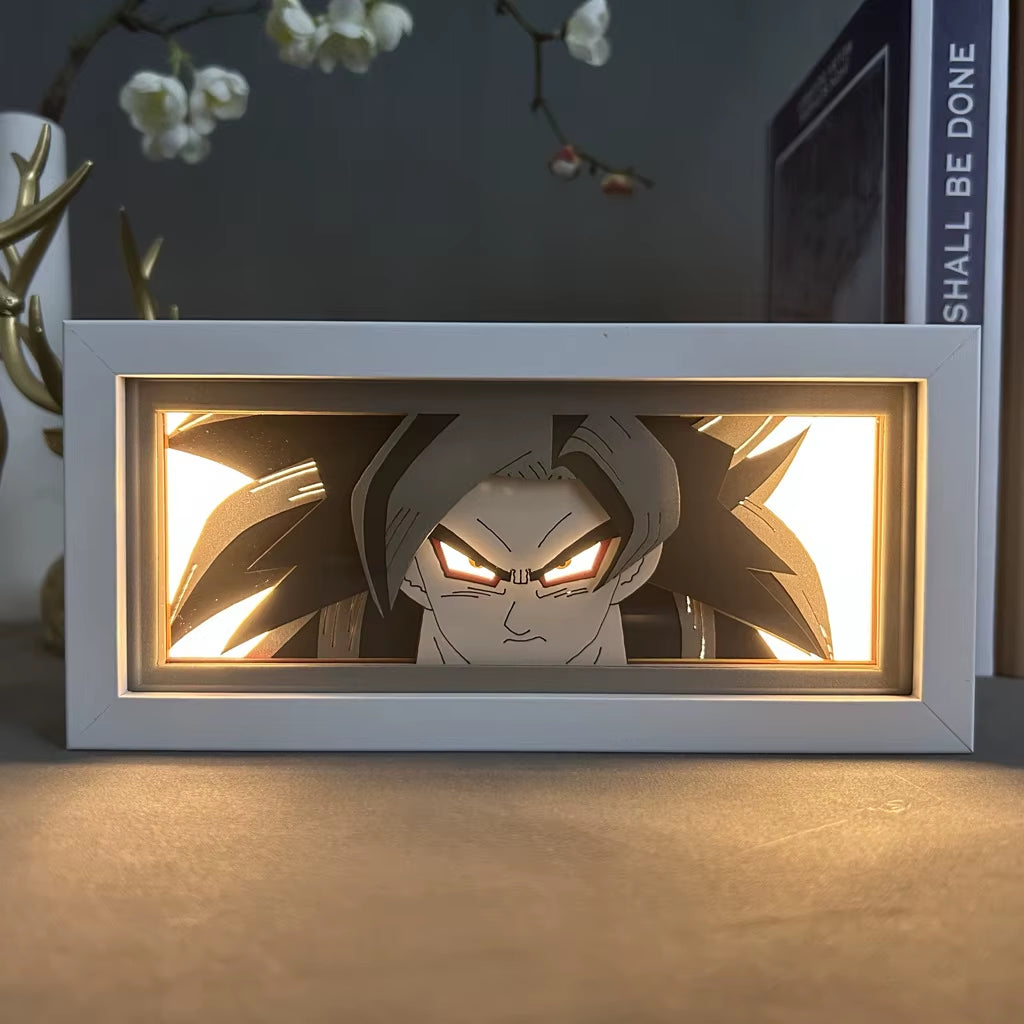 Anime 3D LED Light Box – Laser-Cut Shadow Lamp & Paper Carving Night Light for Room Decor, Parties, and Gifts