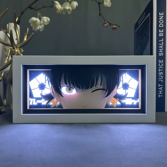 Blue Lock Meguru Bachira LED Anime Light Box – 3D Manga Desk Lamp for Gamer Room Decor | Eye & Face Art Nightlight