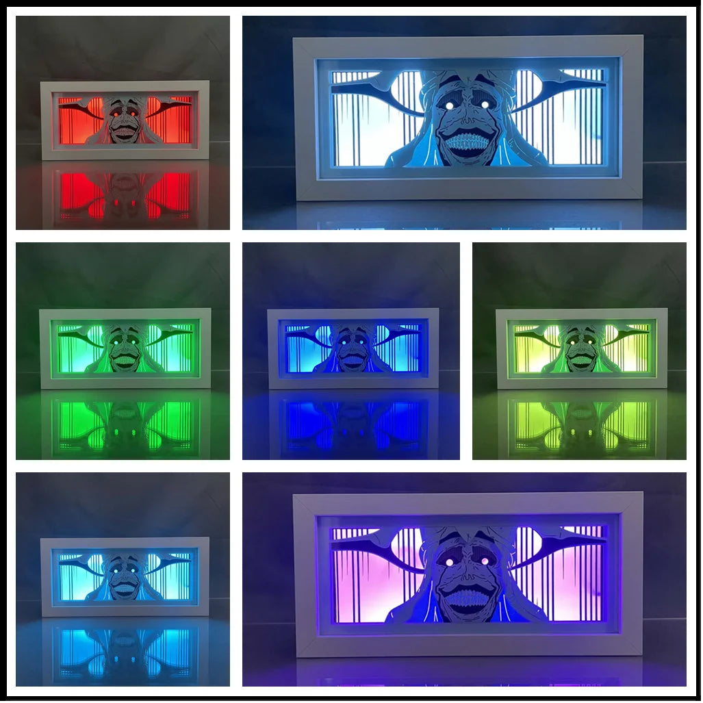 Solo Leveling LED Anime Light Box – 3D Papercut Statue of God Night Lamp for Kids’ Bedroom & Manga Room Decor