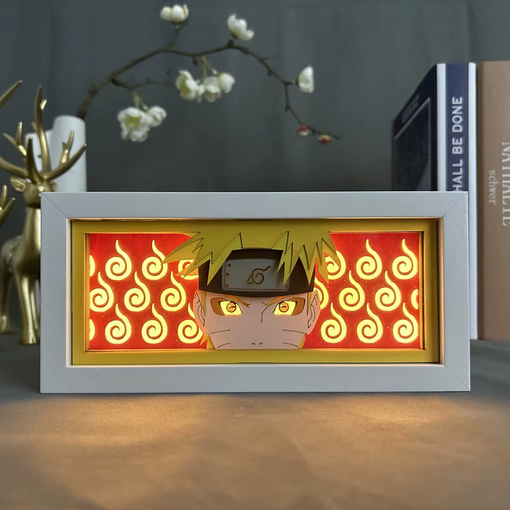 Anime 3D LED Light Box – Laser-Cut Shadow Lamp & Paper Carving Night Light for Room Decor, Parties, and Gifts