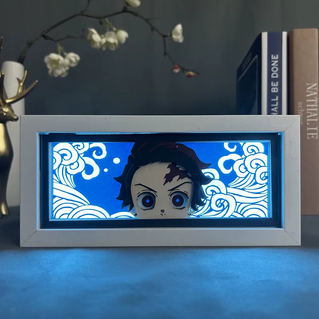 Anime 3D LED Light Box – Laser-Cut Shadow Lamp & Paper Carving Night Light for Room Decor, Parties, and Gifts