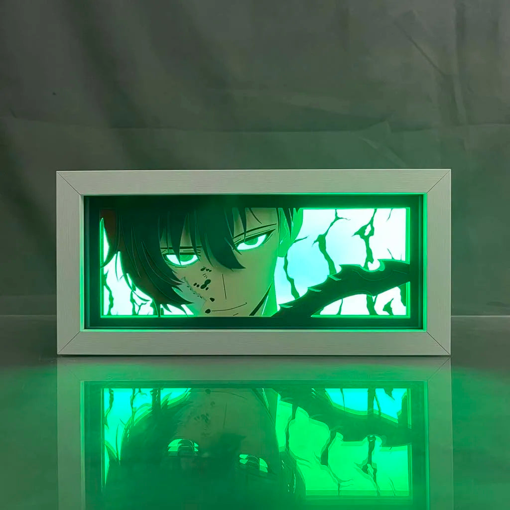 Solo Leveling Sung Jin-Woo LED Anime Light Box – 3D Manga Desk Lamp & Night Light for Bedroom Decor or Birthday Gifts