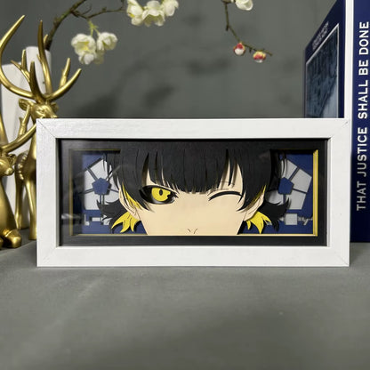 Blue Lock Meguru Bachira LED Anime Light Box – 3D Manga Desk Lamp for Gamer Room Decor | Eye & Face Art Nightlight